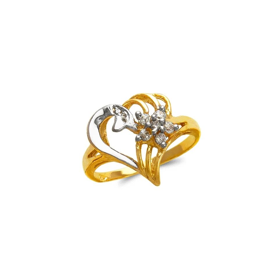 NEW 14K TWO TONE GOLD LADIES FASHION HEART RING: NEW 14K TWO TONE GOLD LADIES FASHION HEART RING LADIES FASHION HEART RING NEW 14K TWO TONE GOLD Apx. WIDTH: 14mm Apx. WEIGHT: 2.8g