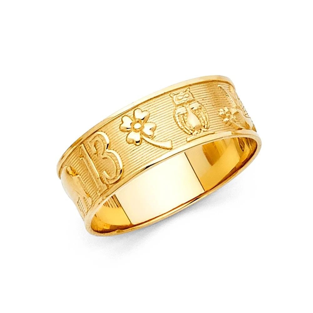NEW 14K YELLOW GOLD LUCKY RING - SIZE 7: NEW 14K YELLOW GOLD LUCKY RING LUCKY RING NEW 14K YELLOW GOLD WIDTH : 6 mm WEIGHT : 2.8g