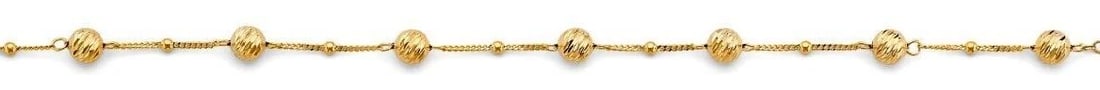 NEW 14K YELLOW GOLD DC BALL STATION BRACELET (1 of 1)