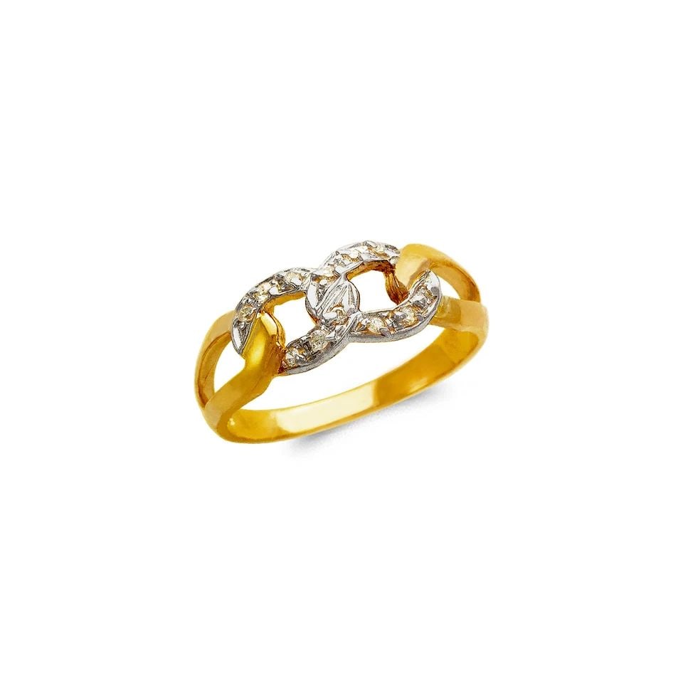 NEW 14K TWO TONE GOLD LADIES FASHION RING (1 of 1)