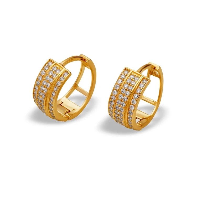 NEW 14K YELLOW GOLD HUGGIE EARRINGS (1 of 1)