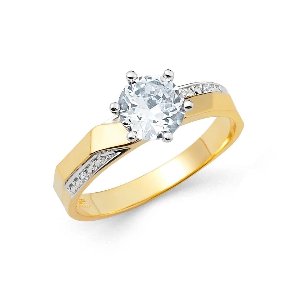 NEW 14K TWO TONE GOLD ENGAGEMENT RING (1 of 1)