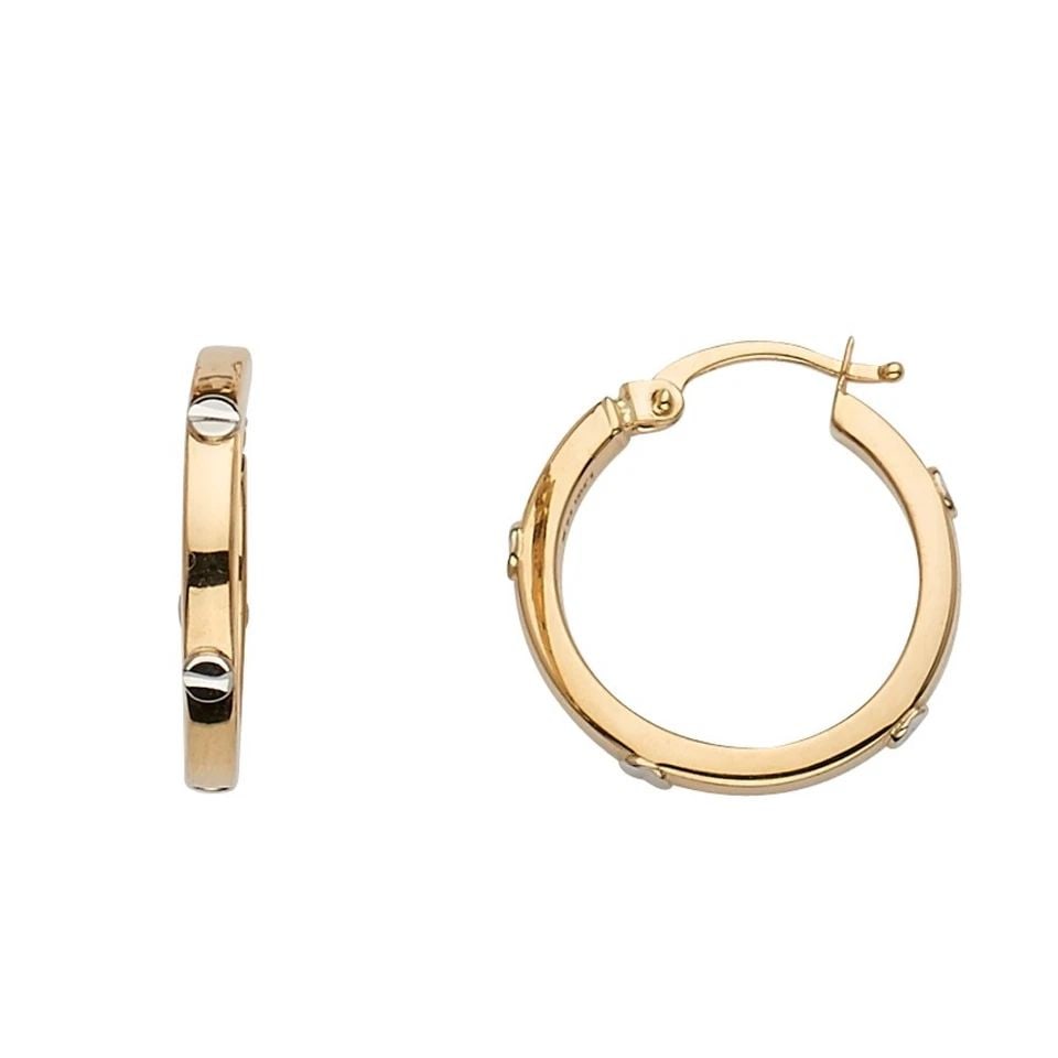 NEW 14K YELLOW GOLD HOOP EARRINGS WITH SCREW: NEW 14K YELLOW GOLD HOOP EARRINGS WITH SCREW HOOP EARRINGS WITH SCREW NEW 14K YELLOW GOLD HEIGHT - 19 mm WIDTH - 19 mm Apx WEIGHT - 2 g