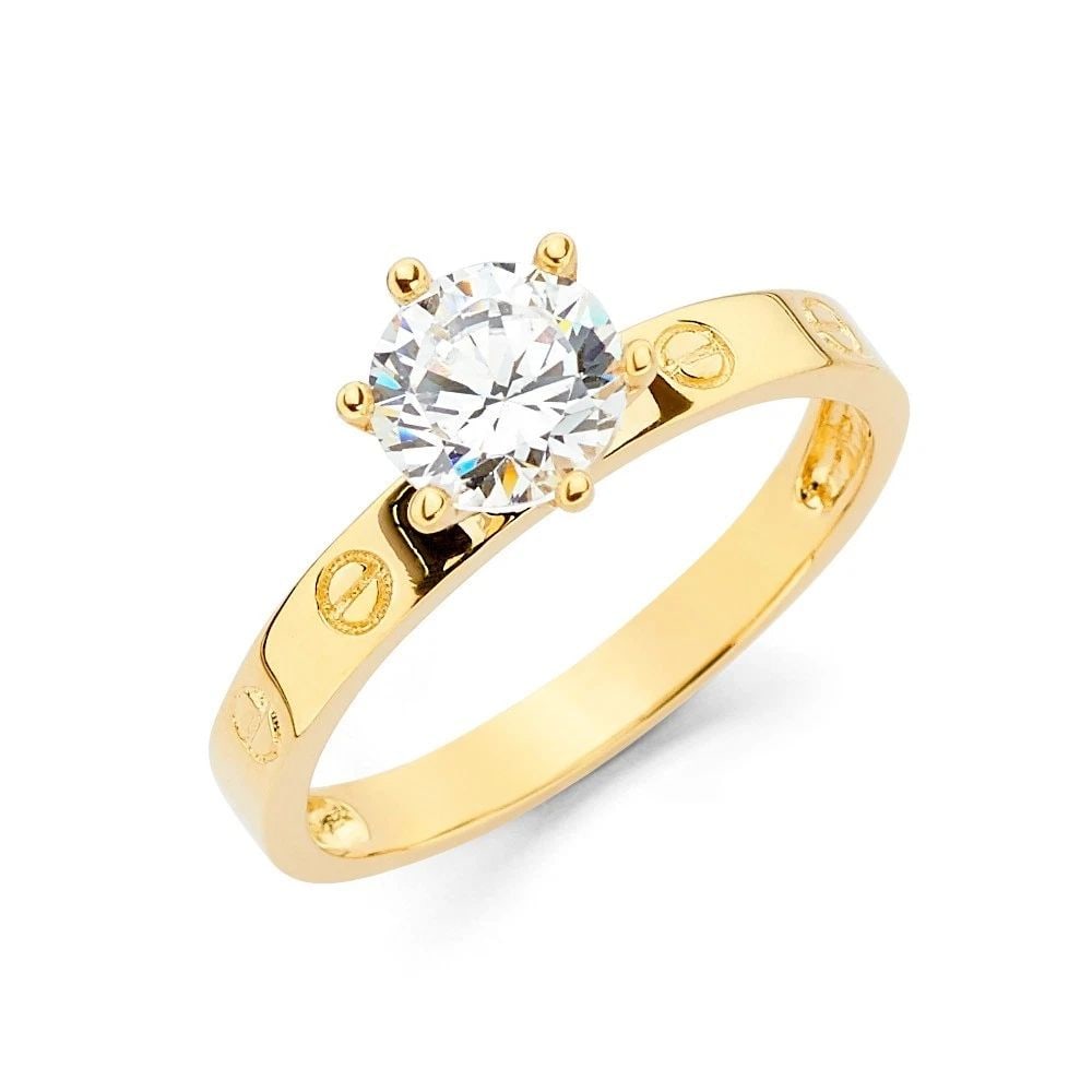 NEW 14K TWO TONE GOLD ENGAGEMENT RING - SIZE 7 (1 of 1)