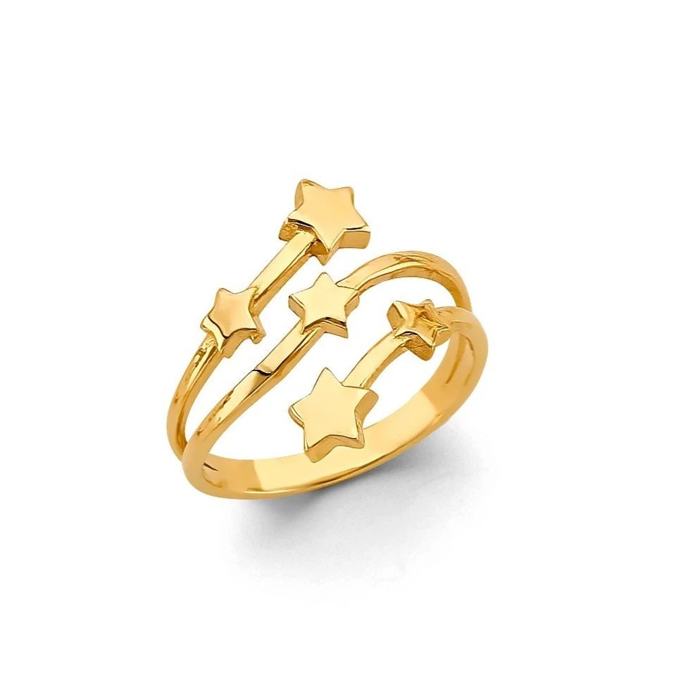 NEW 14K YELLOW GOLD 3 LINE STAR RING - SIZE 7: NEW 14K YELLOW GOLD 3 LINE STAR RING3 LINE STAR RINGNEW 14KYELLOW GOLDWIDTH :Average Apx WEIGHT : 2.6g