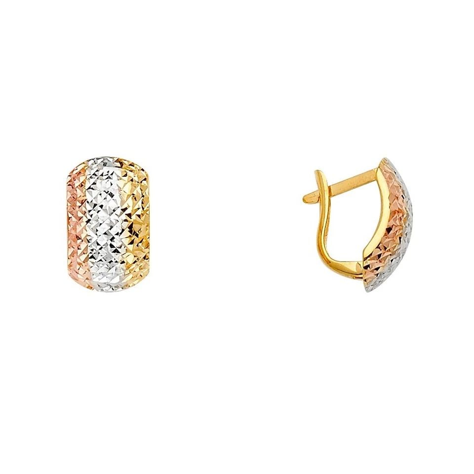 NEW 14K HALF HUGGIES EARRINGS (1 of 1)