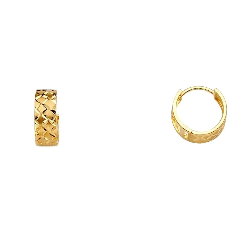 NEW 14K YELLOW GOLD HUGGIES EARRINGS: NEW 14K YELLOW GOLD HUGGIES EARRINGSHUGGIES EARRINGSNEW 14K YELLOW GOLDHEIGHT - 12 mmWIDTH - 12 mmApx WEIGHT - 1.9 g