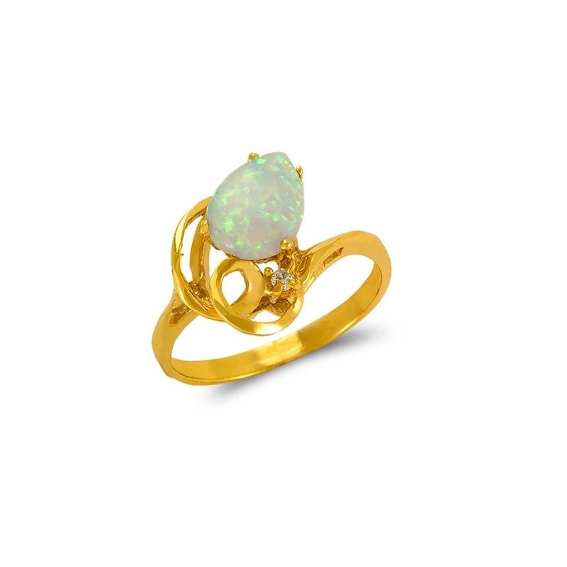 NEW 14K YELLOW GOLD LADIES OPAL RING: NEW 14K YELLOW GOLD LADIES OPAL RINGLADIES OPAL RINGNEW 14KYELLOW GOLDSIZE Apx: 15mmApx WEIGHT: 2.5g