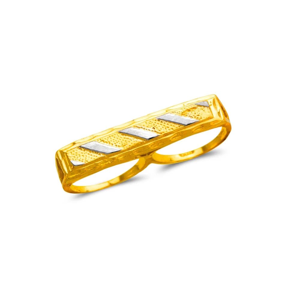 NEW 14K TWO TONE GOLD KIDS PRAYING HANDS IN HEART RING: NEW 14K TWO TONE GOLD KIDS TWO FINGER RINGKIDS TWO FINGER RINGNEW 14KTWO TONE GOLDApx. WIDTH: 5mmApx. WEIGHT: 2.5g