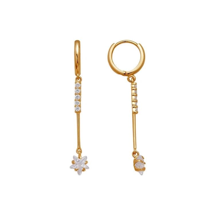 NEW 14K YELLOW GOLD FANCY FLOWER DROP EARRINGS: NEW 14K YELLOW GOLD FANCY FLOWER DROP EARRINGSFANCY FLOWER DROP EARRINGSNEW 14KYELLOW GOLDWidth: Approx. 12x41mmApx WEIGHT: 2.5g