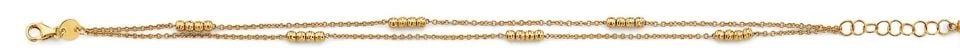 NEW 14K YELLOW GOLD 2 LINE BALL BRACELET: NEW 14K YELLOW GOLD 2 LINE BALL BRACELET2 LINE BALL BRACELETNEW 14KYELLOW GOLDLENGTH - 7+1inApx WEIGHT - 2.4g