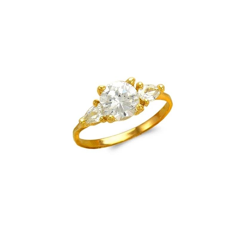 NEW 14K YELLOW GOLD LADIES FASHION SOLITAIRE RING: NEW 14K YELLOW GOLD LADIES FASHION SOLITAIRE RINGLADIES FASHION SOLITAIRE RINGNEW 14KYELLOW GOLDSIZE Apx: 3mmApx WEIGHT: 2.4g