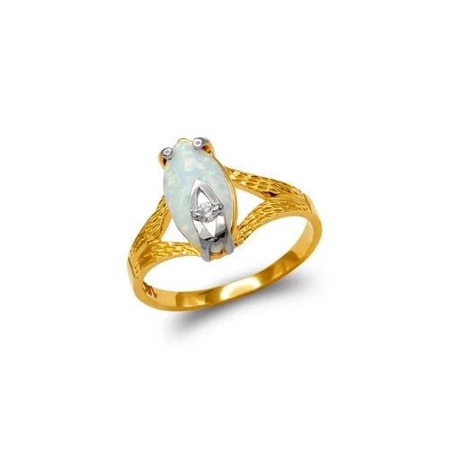 NEW 14K YELLOW GOLD LADIES OPAL RING: NEW 14K YELLOW GOLD LADIES OPAL RINGLADIES OPAL RINGNEW 14KYELLOW GOLDSIZE Apx: 12mmApx WEIGHT: 2.4g