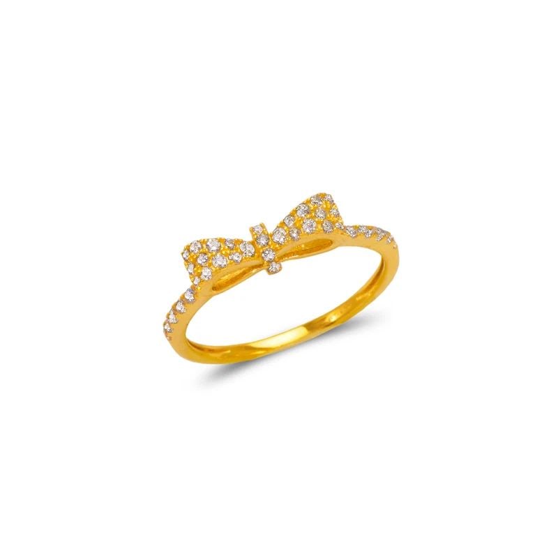 NEW 14K YELLOW GOLD LADIES FANCY BOW RING (1 of 1)