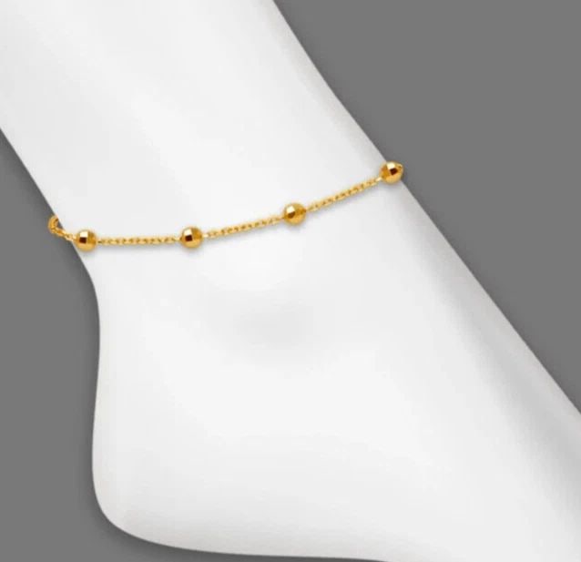 NEW 14K YELLOW GOLD STAZIONE BEAD ROLO ANKLET: NEW 14K YELLOW GOLD STAZIONE BEAD ROLO ANKLET 14K Yellow Gold Approx. 2.0mm Wide 10" Long High Polished/Diamond Cut Available in Two Tone Gold Lobster Lock Weight: 1.6 Grams
