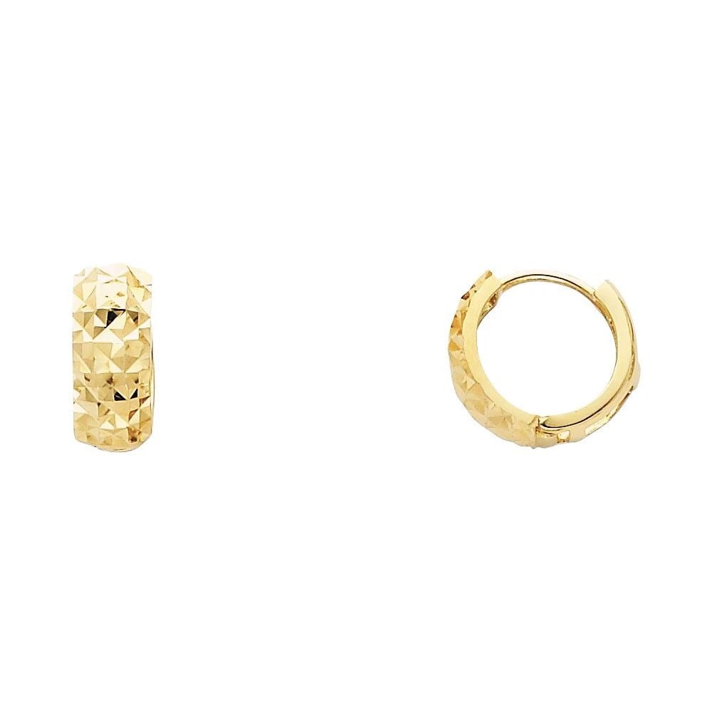 NEW 14K YELLOW GOLD DC HUGGIES EARRINGS (1 of 2)