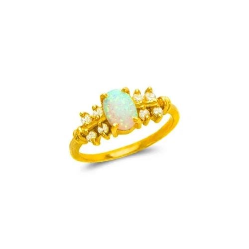 NEW 14K YELLOW GOLD LADIES OPAL RING: NEW 14K YELLOW GOLD LADIES OPAL RING LADIES OPAL RING NEW 14K YELLOW GOLD SIZE Apx: 7mm Apx WEIGHT: 2.2g