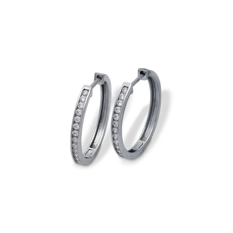 NEW 14K WHITE GOLD HIGH POLISHED HUGGIE EARRINGS: NEW 14K WHITE GOLD HIGH POLISHED HUGGIE EARRINGS HIGH POLISHED HUGGIE EARRINGS NEW 14K WHITE GOLD Width: Approx. 2x18.5mm Apx WEIGHT: 2.2g