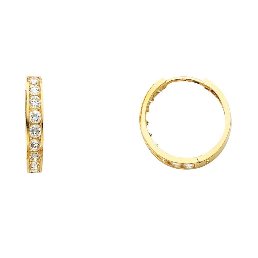 NEW 14K YELLOW GOLD HUGGIES EARRINGS: NEW 14K YELLOW GOLD HUGGIES EARRINGS HUGGIES EARRINGS NEW 14K YELLOW GOLD HEIGHT - 17 mm WIDTH - 17 mm Apx WEIGHT - 1.6 g