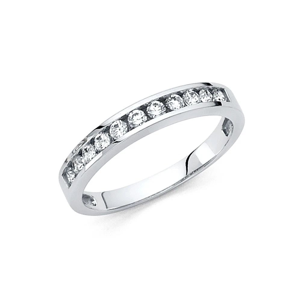 NEW 14K WHITE GOLD WEDDING BAND - SIZE 7 (1 of 1)