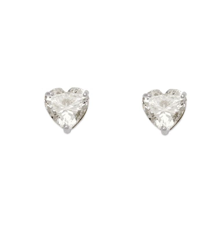 NEW 14K WHITE GOLD HEART CUT STUD EARRINGS: NEW 14K WHITE GOLD HEART CUT STUD EARRINGS HEART CUT STUD EARRINGS NEW 14K WHITE GOLD Width: Approx. 5.5x5.5mm Apx WEIGHT: 2g