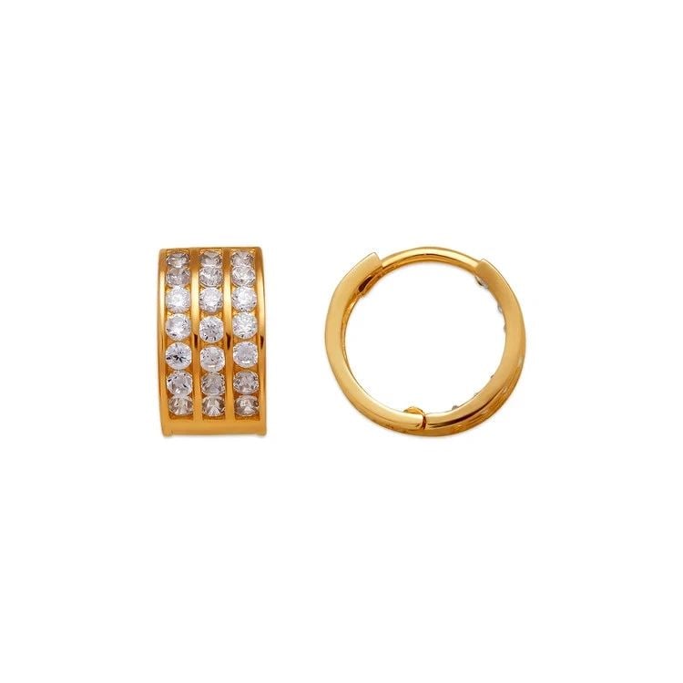 NEW 14K YELLOW GOLD 10MM HUGGIE EARRINGS: NEW 14K YELLOW GOLD 10MM HUGGIE EARRINGS 10MM HUGGIE EARRINGS NEW 14K YELLOW GOLD Width: Approx. 10mm Apx WEIGHT: 2g