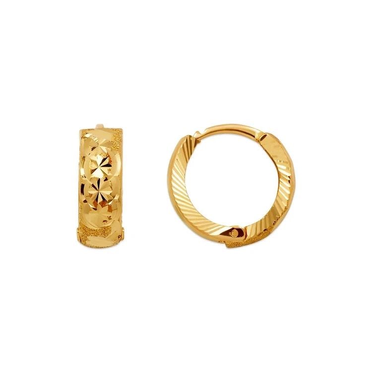 NEW 14K YELLOW GOLD D/C HUGGIE EARRINGS: NEW 14K YELLOW GOLD D/C HUGGIE EARRINGS D/C HUGGIE EARRINGS NEW 14K YELLOW GOLD Width: Approx. 5x15mm Apx WEIGHT: 2g