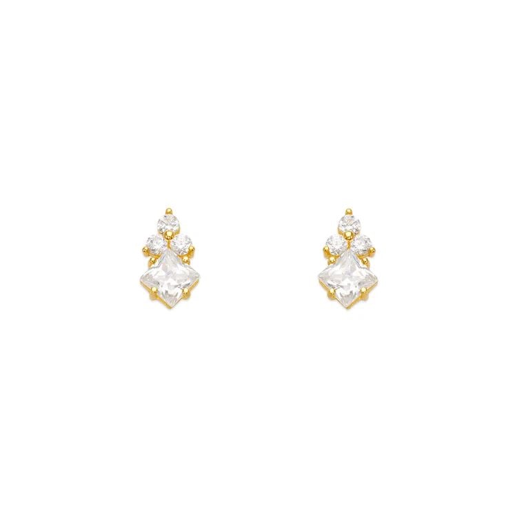 NEW 14K YELLOW GOLD FLOWER STUD EARRINGS: NEW 14K YELLOW GOLD FLOWER STUD EARRINGS FLOWER STUD EARRINGS NEW 14K YELLOW GOLD Width: Approx. 5x8mm Apx WEIGHT: 2g