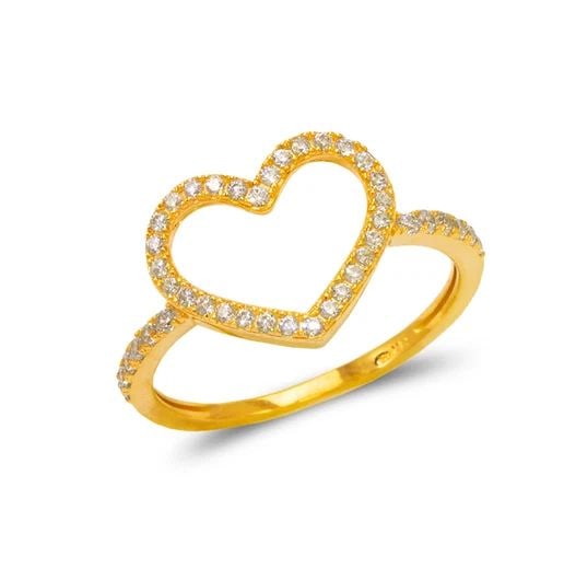 NEW 14K YELLOW GOLD LADIES FANCY HEART RING (1 of 2)