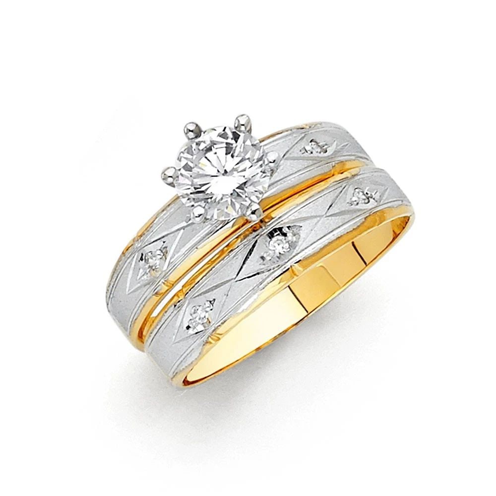 NEW 14K TWO TONE GOLD LADIES WEDDING BAND -SIZE 7: NEW 14K TWO TONE GOLD LADIES WEDDING BAND LADIES WEDDING BAND NEW 14K TWO TONE GOLD WIDTH: 4 mm Average Apx WEIGHT: 1.7g