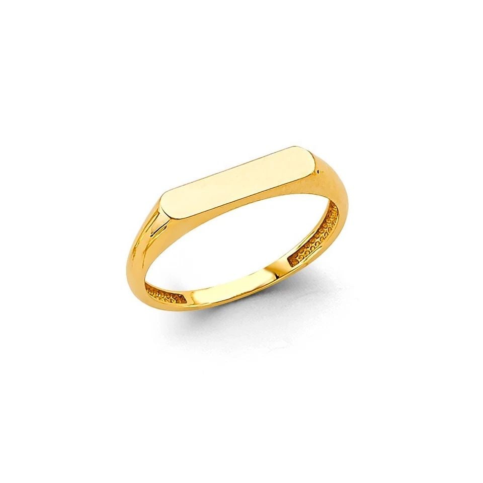 NEW 14K YELLOW GOLD SIGNET RING- SIZE 7: NEW 14K YELLOW GOLD SIGNET RING SIGNET RING NEW 14K YELLOW GOLD WIDTH : Average Apx WEIGHT : 1.6g