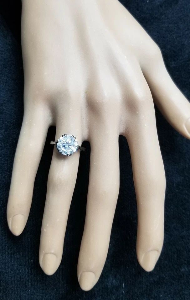PLATINUM VINTAGE ENGAGEMENT RING 3.20CT. NATURAL ROUND DIAMOND CIRC 1920'S (1 of 2)