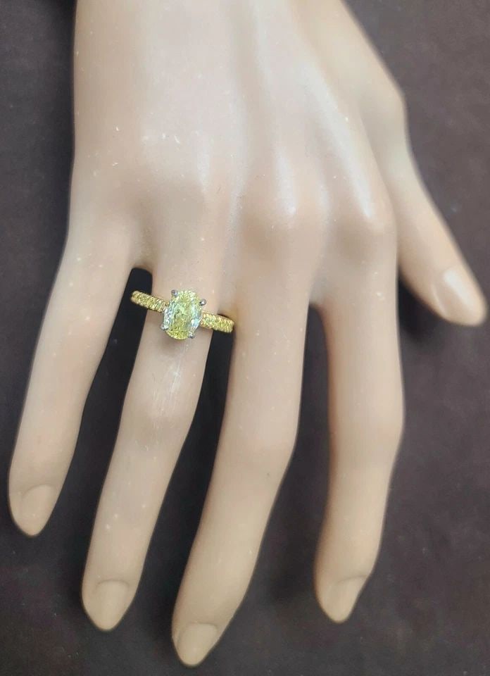 18K YELLOW GOLD ENGAGEMENT RING WITH 1.77CT NATURAL FANCY INTENSE YELLOW DIAMOND (1 of 1)