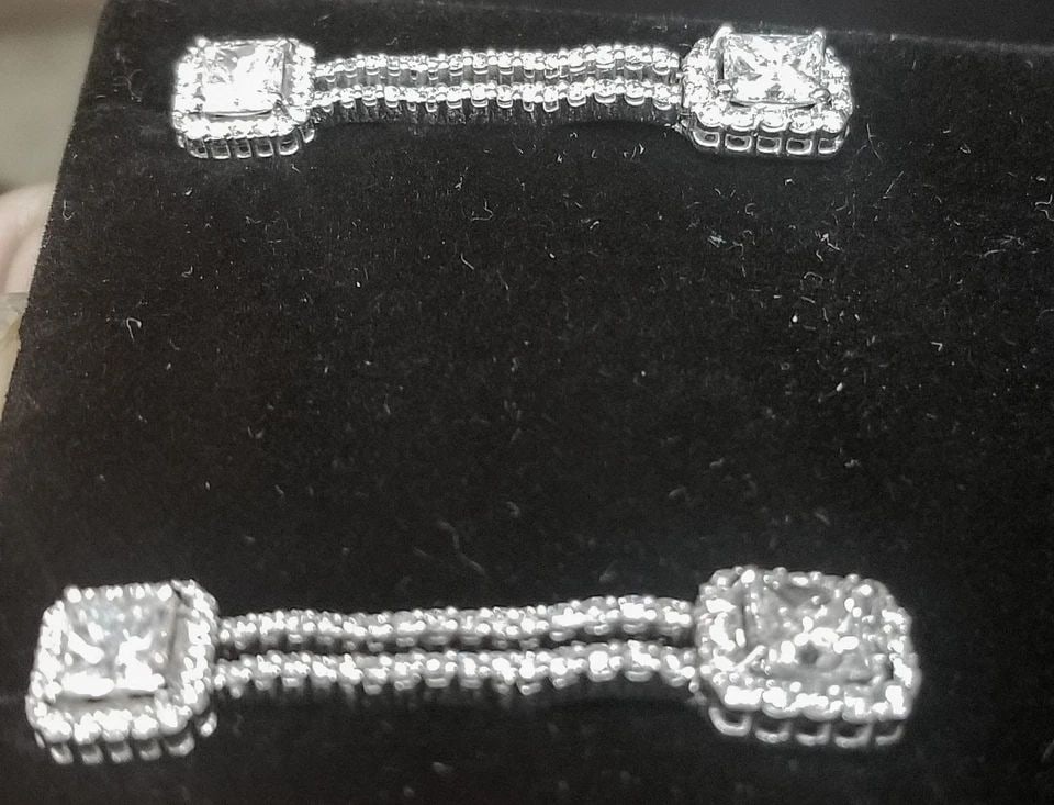14K WHITE GOLD NATURAL CLARITY-ENHANCED DIAMOND EARRINGS – 5.10CT TW (1 of 2)