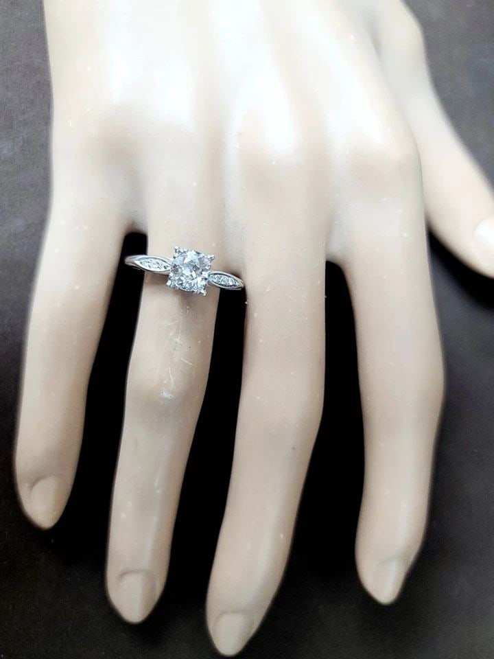 VINTAGE PLATINUM ENGAGEMENT RING 0.96CT. NATURAL OLD EURO-CUT DIAMOND CIRC 1930' (1 of 2)