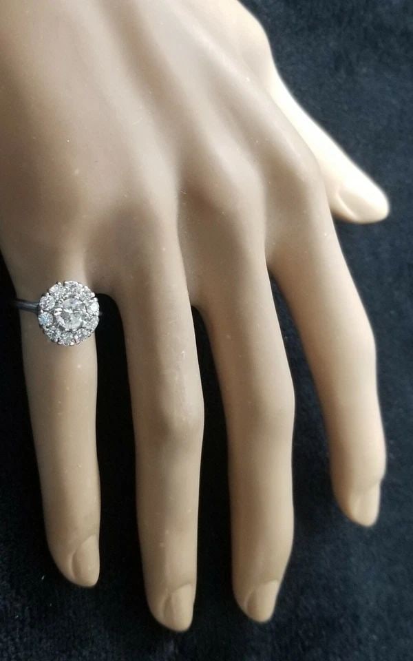 VINTAGE PLATINUM COCKTAIL RING NATURAL ROUND DIAMONDS 1.57CT CIRC 1920'S (1 of 2)
