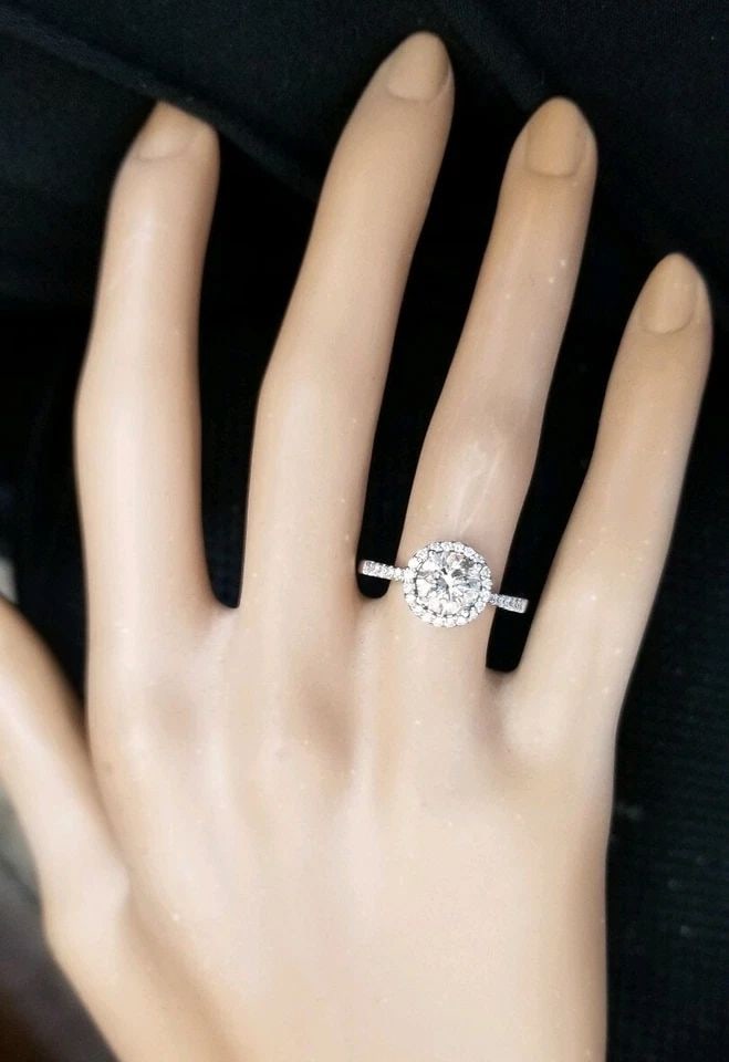 14K WHITE GOLD ENGAGEMENT RING NATURAL ROUND DIAMOND 1.35CT SI2-J (1 of 1)
