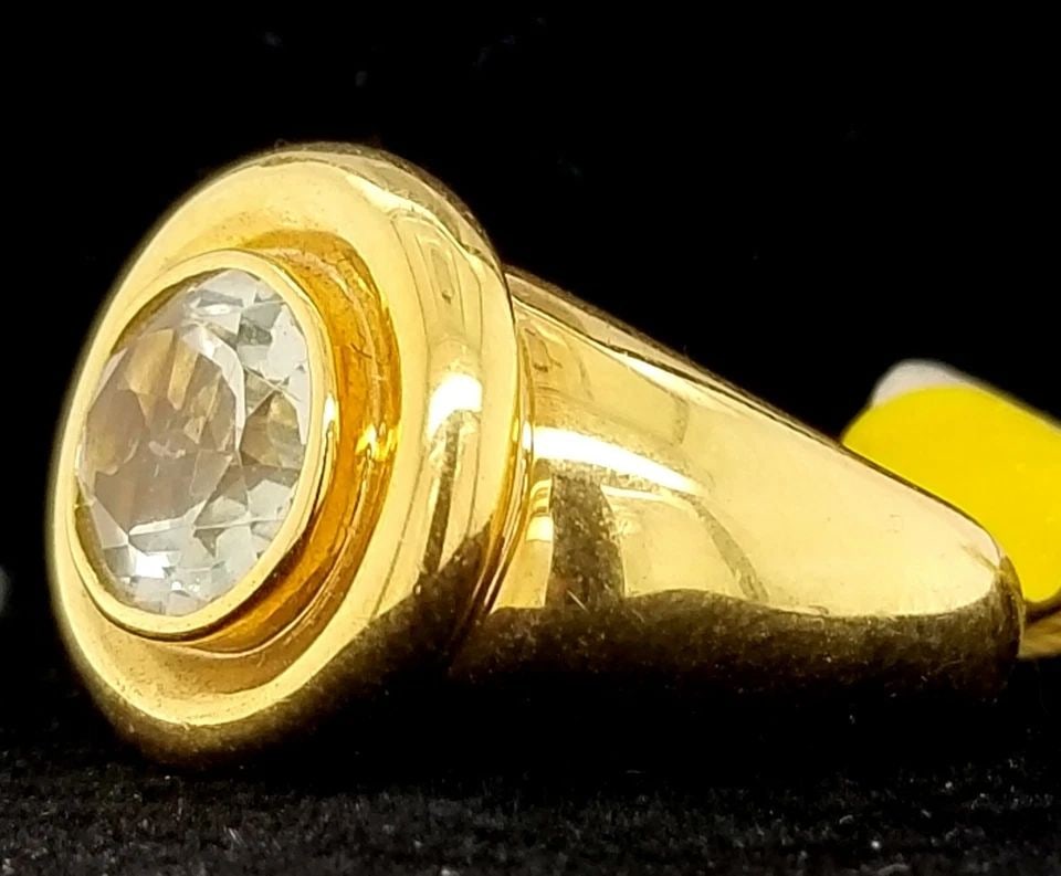 14K YELLOW GOLD RING 5.64CT. NATURAL GREEN AMETHYST OVAL SHAPE (1 of 2)