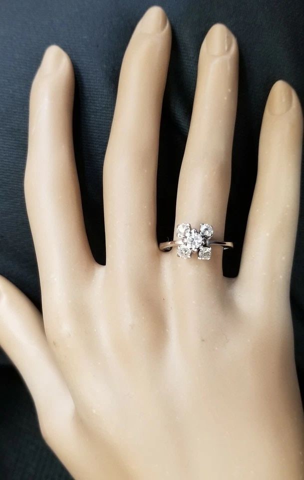 VINTAGE 14K WHITE GOLD ENGAGEMENT RING 0.92CT. NATURAL OLD EURO CUT DIAMOND SI1 (1 of 2)