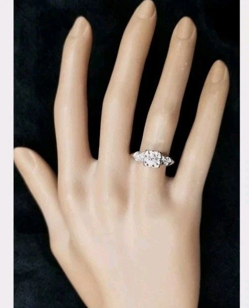 VINTAGE 14K WHITE GOLD ENGAGEMENT RING 0.55CT. NATURAL OLD EURO CUT DIAMOND (1 of 1)
