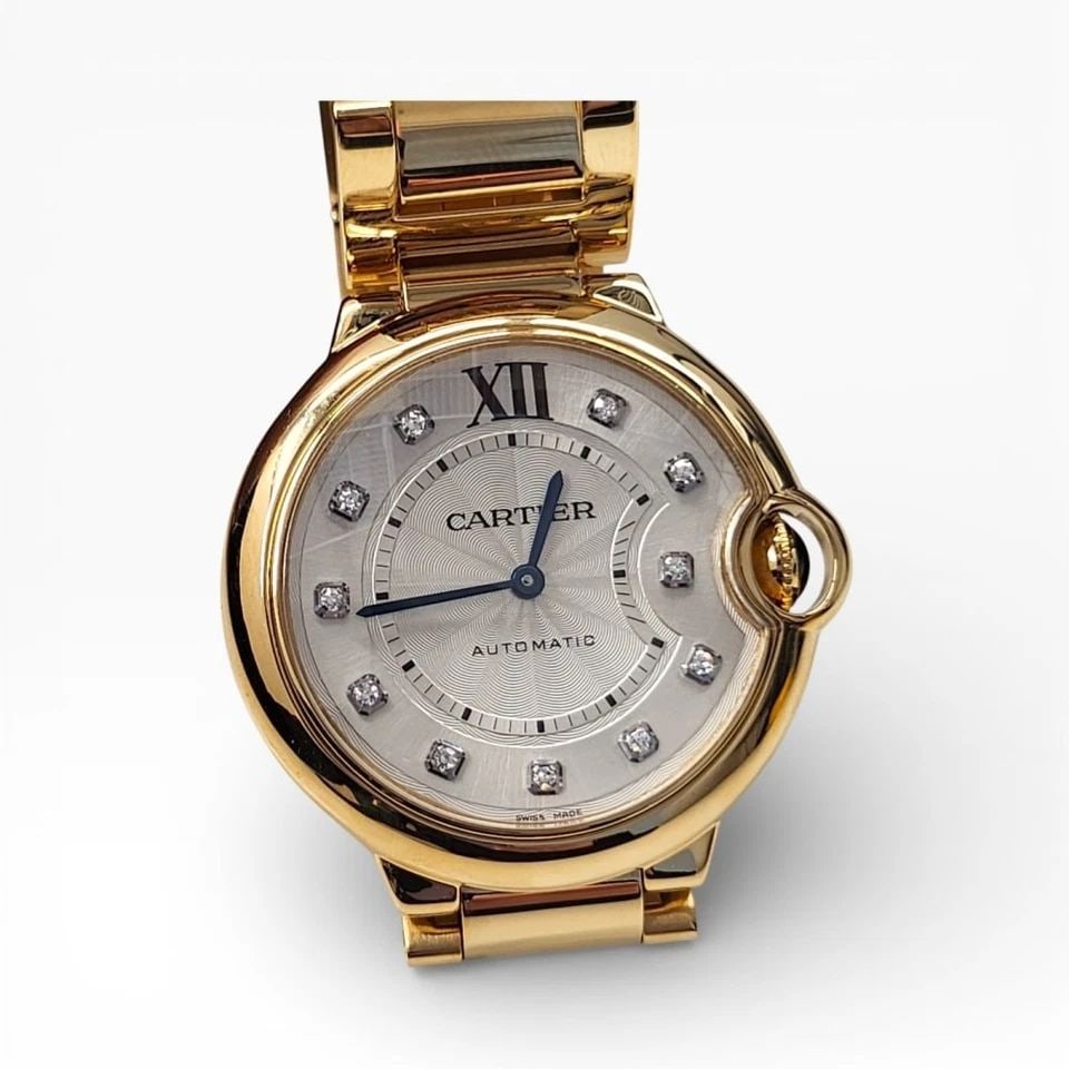 FULL SET CARTIER BALLON BLEU 36 MM 18K YELLOW GOLD AUTOMATIC WATCH W69003Z2 (1 of 2)