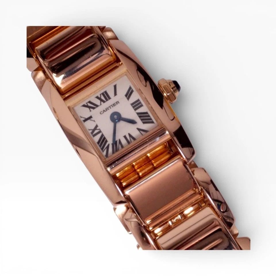 W/PAPERS CARTIER TANKISSIME LADIES 19 X 24 MM 18K ROSE GOLD QUARTZ WATCH 2829 (1 of 2)