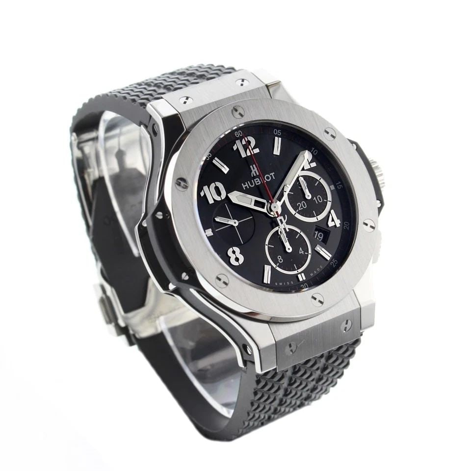HUBLOT BIG BANG 44 MM STEEL BLACK CHRONOGRAPH WATCH 301.SX.130.RX COMPLETE (1 of 2)