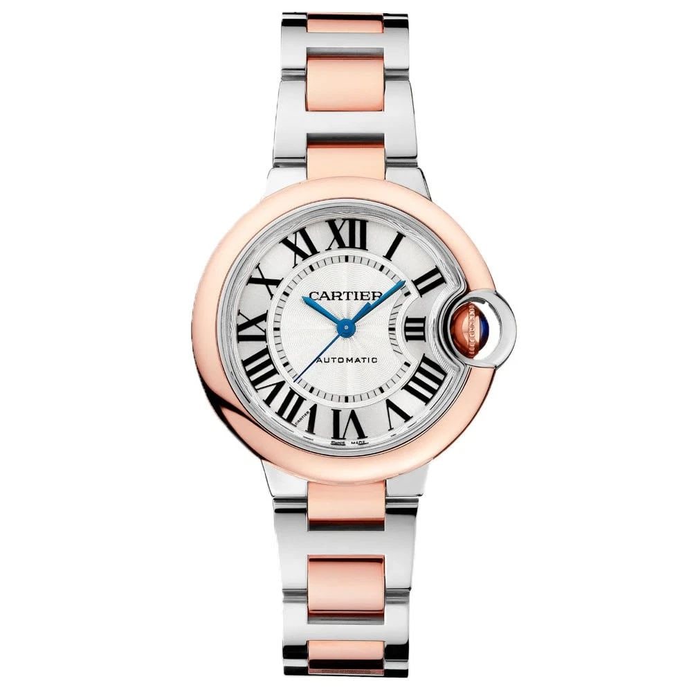 NEW CARTIER BALLON BLEU SS & 18KRG AUTOMATIC 33 MM SILVER WATCH W2BB0032: NEW CARTIER BALLON BLEU SS & 18KRG AUTOMATIC 33 MM SILVER WATCH Manufacturer Cartier Category Ballon Bleu Reference Number W2BB0032 Band Type Steel and 18KRG Box Yes Condition New with tags Crystal Sa