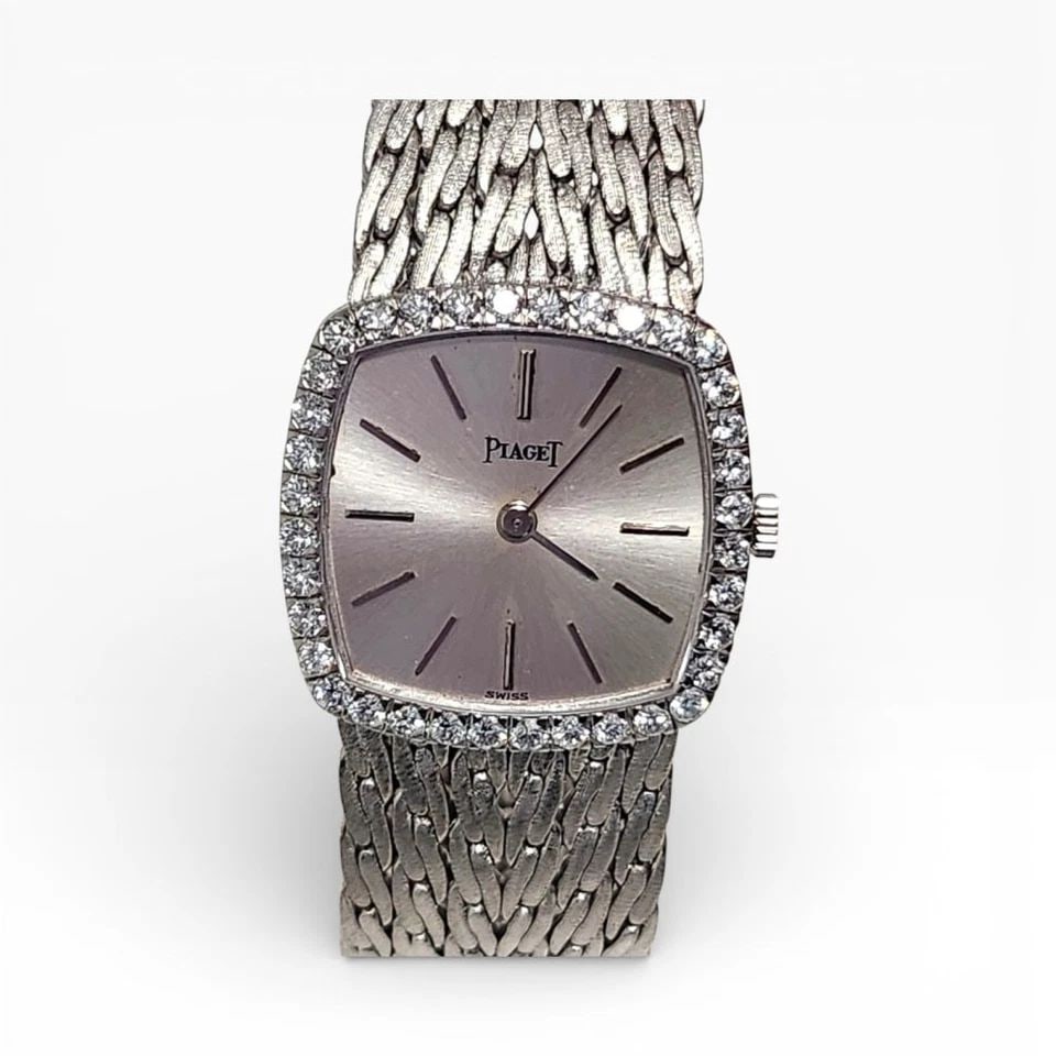 PIAGET LADIES 23 MM 18K WHITE GOLD INTEGRATED MANUAL WATCH 9236 (1 of 2)
