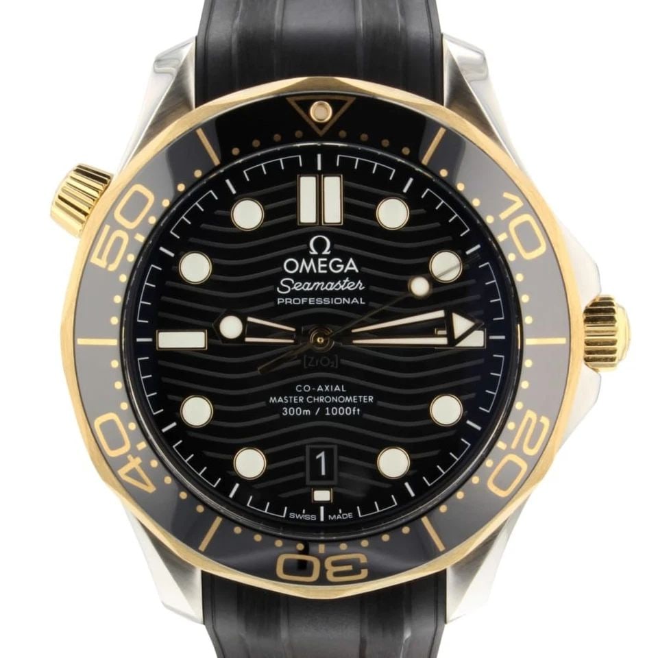 OMEGA SEAMASTER DIVER 300M 42 MM STEEL YELLOW GOLD WATCH 210.22.42.20.01.001 (1 of 2)