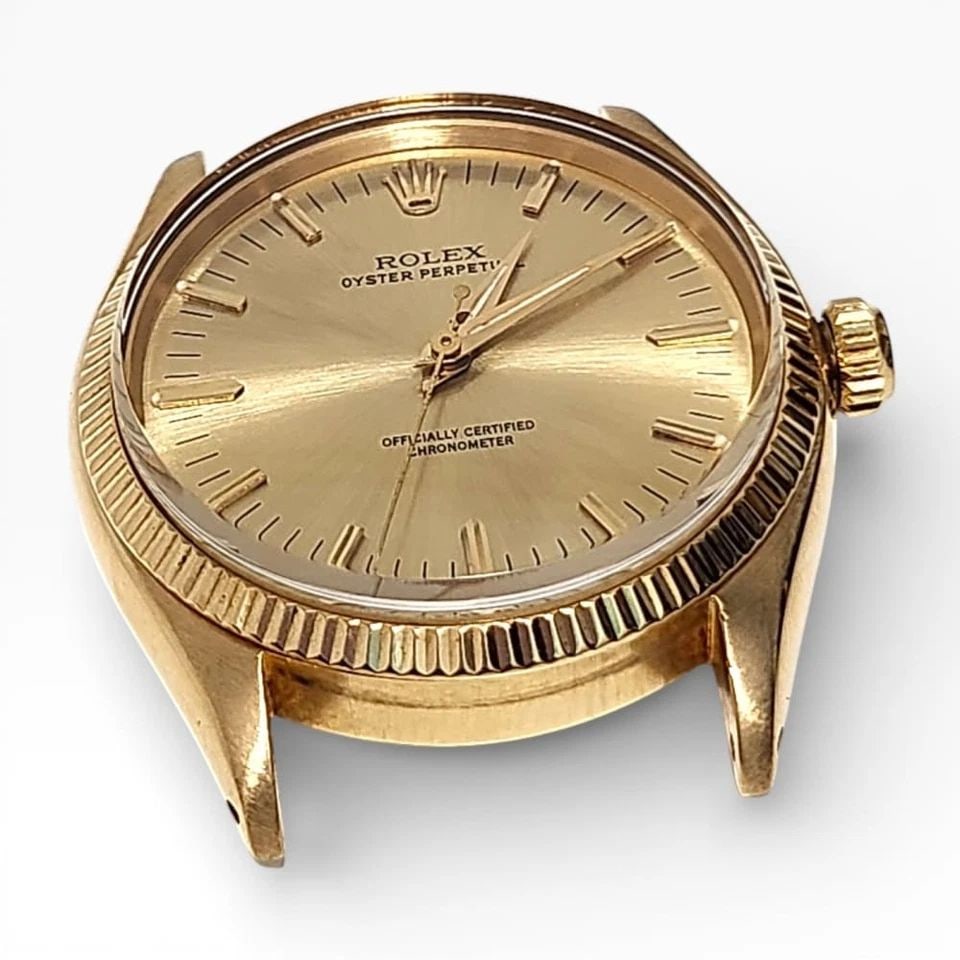 VINTAGE ROLEX OYSTER PERPETUAL 34 MM 18K YELLOW GOLD AUTOMATIC WATCH 6567 1959 (1 of 2)