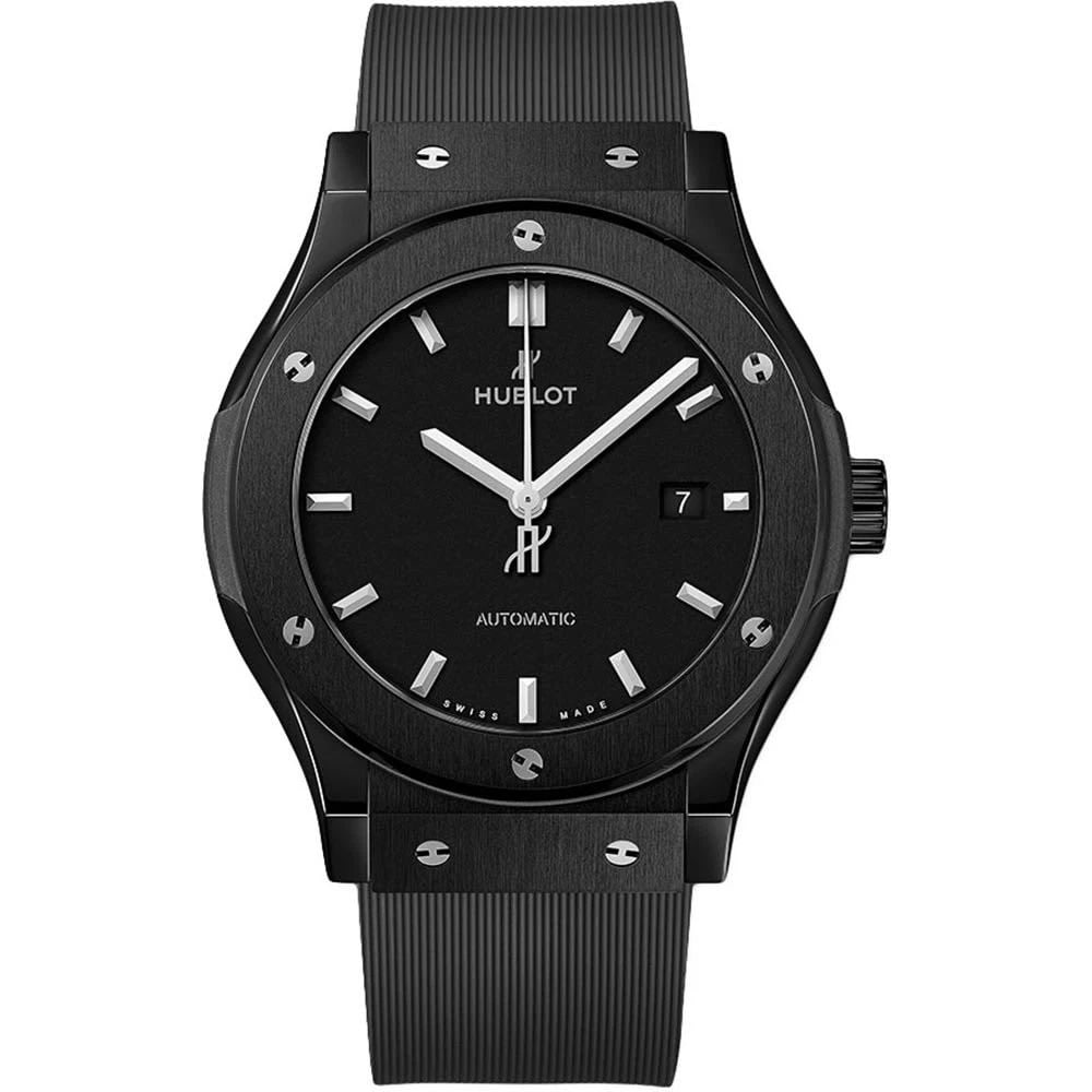 NEW HUBLOT CLASSIC FUSION CERAMIC AUTOMATIC SELF WIND WATCH 542.CM.1171.RX: NEW HUBLOT CLASSIC FUSION CERAMIC AUTOMATIC SELF WIND WATCH Manufacturer Hublot Category Classic Fusion Reference Number 542.CM.1171.RX Band Color Black Band Type Rubber Bezel Screws bezel Box Yes Cas