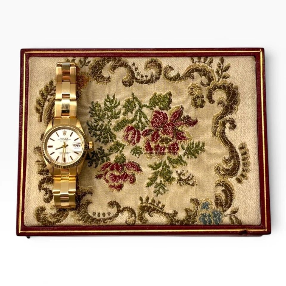 W/BOX ROLEX LADIES DATEJUST 26MM 18K YELLOW GOLD AUTOMATIC WATCH 6927 CIRCA 1974 (1 of 2)