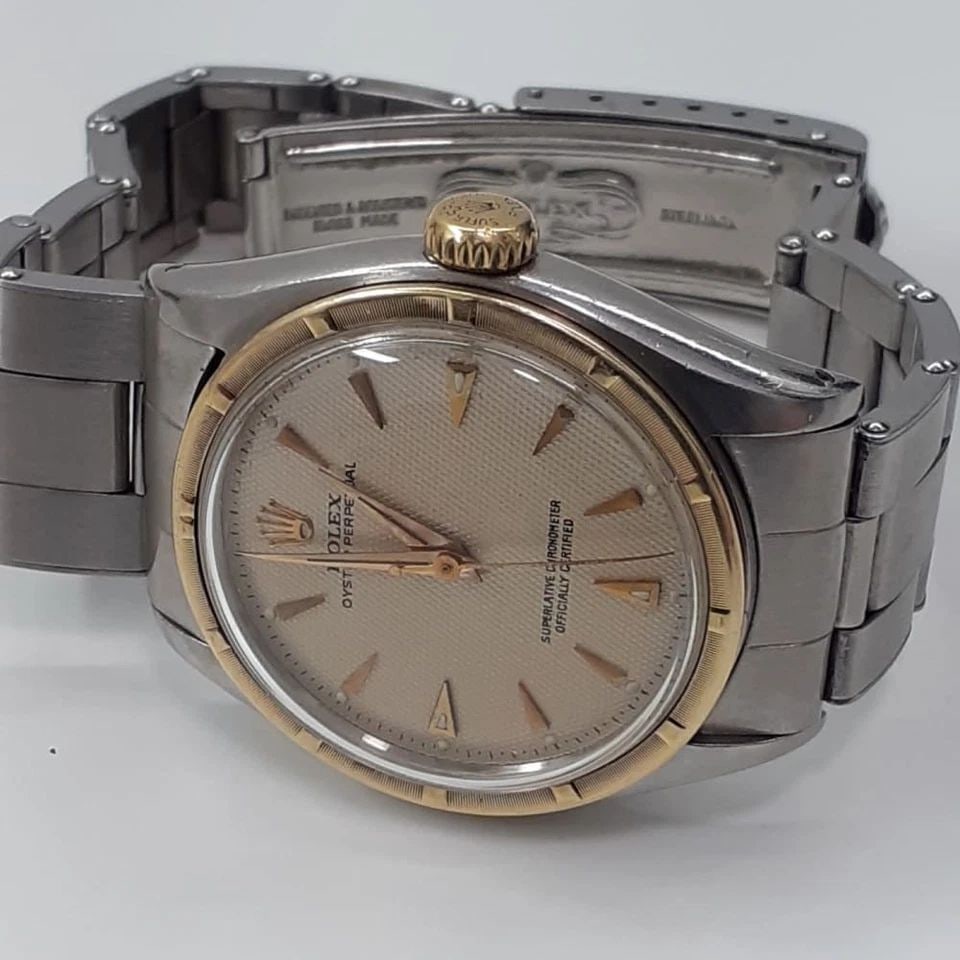 VINTAGE ROLEX 34 MM TWO TONE HONEYCOMB DIAL AUTOMATIC WATCH 6085 CIRCA 1963 (1 of 2)